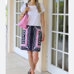 Talbots Sea Shell Skirt size 8 petite EUC lined textured coastal beach